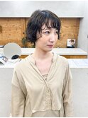 ショートボブパーマ　パーマ　ボブパーマ　パーマボブ　前髪