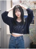 顔周りレイヤー/レイヤーカット /黒髪/前髪/ロング