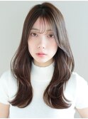 イメチェンくびれレイヤー小顔前髪　マロンブラウン