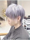 シルバーカラーマッシュウルフショート　ツイストスパイラル