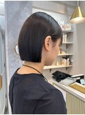 ボブ ミルクティーベージュ 艶髪 髪質改善カラー ショート