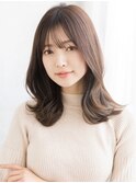くびれヘア　艶髪ミルクティーベージュ　韓国ヘア