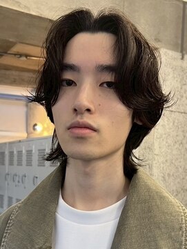 テクネ 天神大名(techne) 天神大名ニュアンスパーマセンターパートシャドウパーマ刈り上げ