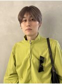 men's/シースルーマッシュ/刈り上げセンターパート/ミルクティー