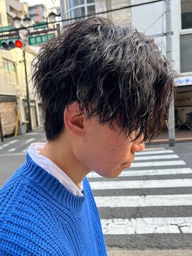 エルマーク 梅田(L-MARK) センターパート/波巻きパーマ/スパイラルパーマ/men's