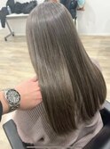 ロング40代50代グレイカラー白髪染め白髪ぼかし