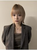 ミルクティーベージュボブレイヤーボブウルフボブレイヤーカット