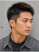 スパイキーショート刈り上げツーブロックビジネスショート