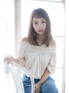 カリン 横浜店(carin) 【carin横浜】外国人風セミディ厚めバング【鎖骨ミディアム】