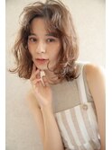 【kate 大宮】パーマ風ボブ×ヌーディーベージュ