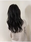 【パーマ】ロングのアッシュグレーデジパー