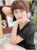 オン眉3Dハイライト前下がりショートウルフc5戸頭20代30代40代