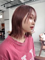 アンアミ シブヤ(Un ami shibuya) 【Un ami】ウルフボブ/顔周りレイヤー/ピンクブラウン