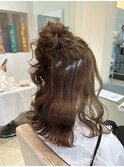ハーフアップ/ヘアアレンジ/ヘアセット/大人ガーリー/お団子ヘア