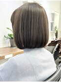 ＊顎下2センチ水平ボブ透明感暗髪アッシュベージュカラー＊