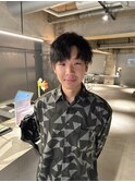 rireベリーショートダークアッシュニュアンスパーマ韓国マッシュ