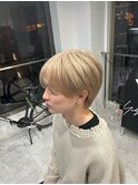 韓国系マッシュ×ホワイトミルクティーベージュ