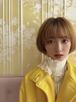 レヴ 草加店(LEV.)&nbsp;外ハネボブワイドバングホワイトブロンドイメチェン