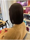 艶髪カカオブラウン×大人ボブスタイル