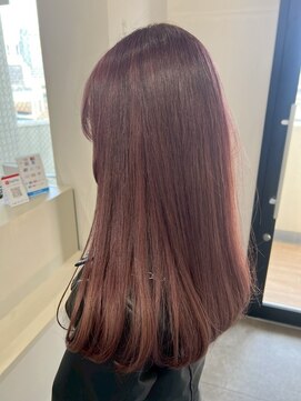 ユウル 横浜(juhl.) ボルドーカラーバーガンディワインレッドブリーチ＆ダブルカラー