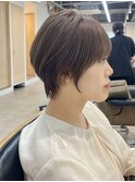 ☆ココアベージュ小顔オリーブグレークラゲヘアーショート[船橋]