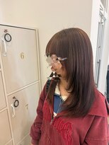 ジュエ ヘアー デザイン(Jue hair design) 春ピンクベージュ×フェイスレイヤー/ベージュカラー/20代/知立