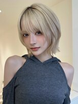 アイトーキョーエス 渋谷(AI TOKYO S)&nbsp;ミルクティーブロンド/ダークブルー/デジタルパーマ/渋谷