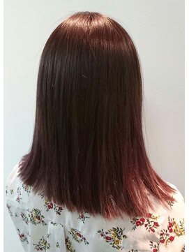 ソワン ドゥ ブレス 今里店(soin de brace) 切りっぱなしロブ×イルミナカラーコーラル×トワイライト