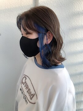 ジーナ 博多(Zina) 【Zina】ブルーグレージュ/大人かわいい/ウルフボブ20代30代40代