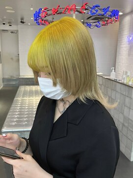 ゲーム 渋谷店(GAME) ダブルカラーケアブリーチハイトーンイエローレイヤーショート