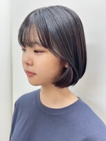 ヘアデザインロアール 元町店(Hair Design LOIRE) 丸みボブ×ピンクラベンダーイヤリングカラー