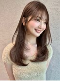黒髪小顔ワンレンストレートレイヤー41210