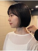 インナーカラーボブカット暗髪ボブインナーベージュ/岸本