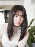 ◎韓国ヘアー顔周りレイヤーボブミディアムおくれ毛前髪万代新潟