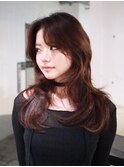 ロング顔周りレイヤーくびれヘア美髪_ba535782