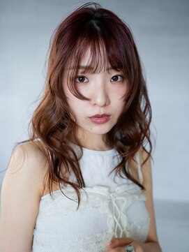 アルバム 新宿(ALBUM SHINJUKU) ロング暗めカラー韓国ヘア顔周りレイヤー_F60801