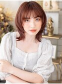 暖色系カラーひし形ミディ小顔ハッシュカットa浦和20代30代40代