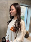 斜めバング/グレージュカラー/デザインカラー/シルキーベージュ