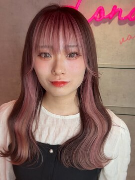 ロンドヴァリー 渋谷店(Lond vallee) インナーカラーフェイスフレーミングピンク
