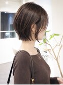 ショートボブひし形ショート20代30代40代前髪あり前髪なし丸顔