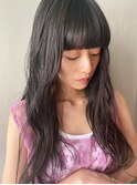 抜け感ほつれフリンジウェーブ×重く見えない黒髪ロング