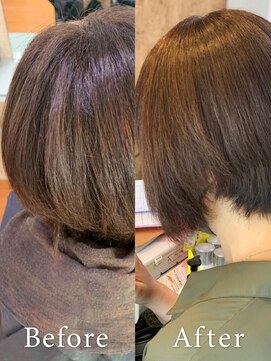 アークスヘアー 透明感べージュ★大人かわいいマニッシュ丸みショートボブ