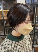 ショート×バッサリカット×艶カラー