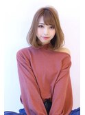 ことりベージュローライト大人かわいい小顔スリークボブ大人ボブ