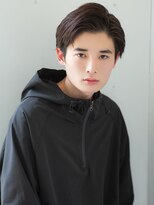 ビジネス対応！ワイルドアップバング/ツーブロック刈り上げ黒髪