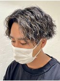 メッシュ/波巻きパーマ