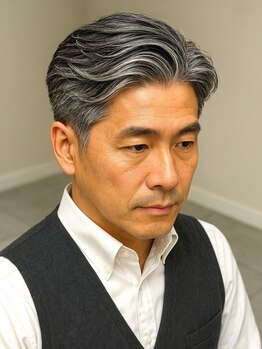 アクティ 柏店の写真/【白髪ぼかし/白髪染め専門店】白髪を“隠す”から“魅せる”へ。40.50代メンズの白髪ぼかし×メッシュ革命