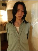 メンズボブウルフメンズミディアムレイヤーカットメンズウルフ