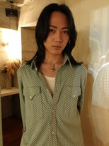 メンズボブウルフメンズミディアムレイヤーカットメンズウルフ