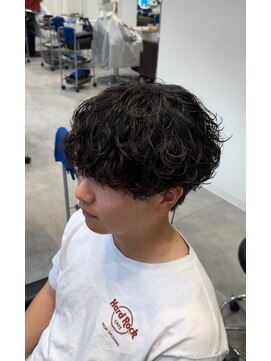 オーシャントーキョー 仙台(OCEAN TOKYO) シャドウパーマショートマッシュツーブロック韓国スパイラル黒髪